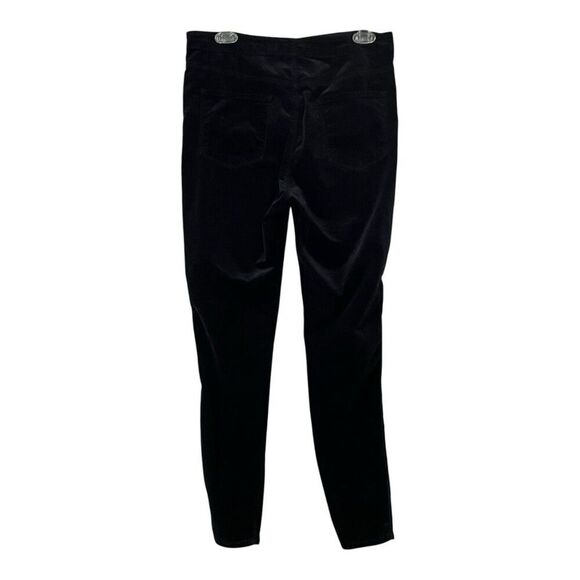 J Brand Natasha Sky High Skinny Pants Size 32 Black Velvet Exposed Button Fly - Picture 3 of 7